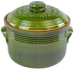 BestCook Római tál 7 literes 30*22, 5 cm kerek mázas agyag zöld 6960234294 (6960234294)