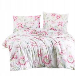 Darymex Szatén ágyneműhuzat, 200×220cm, Pataya, rózsaszín, fehér virágok (POSAT/200X220/PATA)
