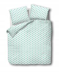 Darymex Szatén ágyneműhuzat, 220×200cm, fehér menta pöttyös, 100% pamut (5907761047501)
