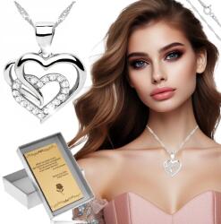 Golden Haus Ezüst Nyaklánc Szív Minta 925 Karácsonyi Ajándék Gravírozással Ajándék (Na 18 30 40 50 Urodziny rocznicę dla kobiety)
