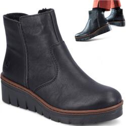 Rieker Női Bokacsizma, téli, bélelt, cipzáras, Size 38, fekete (Rieker X9165-00)