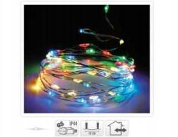 KMTP Karácsonyi fényfüzér, 80 LED, színes, ezüst drót, beltéri/kültéri (8719202306804)