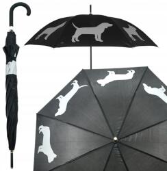 Esschert Design Fényvisszaverő kutya motívummal ellátott esernyő, 104cm, fekete (TP331)