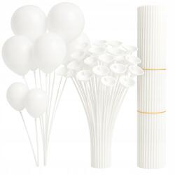 brokatove Lufi pálcika szett, 40cm, 100db, fehér kosárral, születésnapra, esküvőre