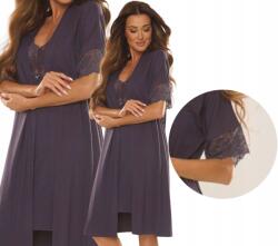 De Lafense Noela csipkés női fürdőköpeny, Size L, viszkóz, szürke