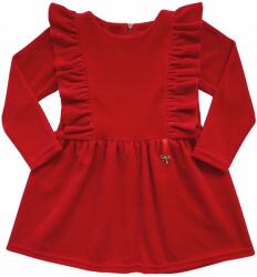 Revaj Karácsonyi ruha kislánynak, Velúr fodros, Size 122, piros