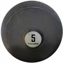 TOORX 5kg orvosi labda, D23cm, gumiból, súlyzós edzéshez, fekete (8029975991528)