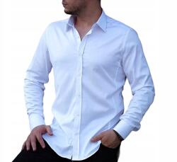  Fehér Klasszikus Elegáns Férfi Ing, sima, 95% pamut, Size M