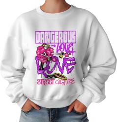  Női melegítő pulóver, M méret, Funky minták, színes, fehér (Bluza Biała Dresowa Funky)