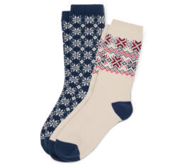 Tchibo - 2 pár norvégmintás zokni - nő - méret 35-38 - kék