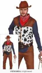 Fiestas Guirca Cowboy jelmez, mellény, nadrág, poliészter, Size M (79693)