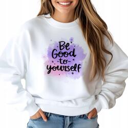  Női pulóver, virágmintás, Size M, 70% pamut, fehér (BLUZA DAMSKA KWIATOWE MOTYWUJĄCE WZORY)