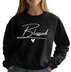  Női pulóver, fekete, motiváló idézetekkel, Size S, Blessed