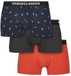 Urban Classics Boxer Shorts 3-Pack bird aop+ boxer orange + cha