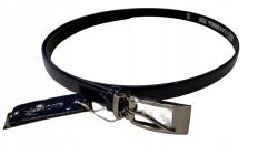  Laconga Öv, lakkozott sötétkék bőr, nikkel csat, Size 44-110cm (LA-GRANAT)