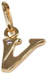 Ékszershop Köves V betű arany medál (1315509)