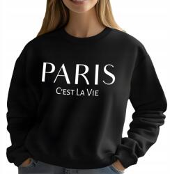  Női pulóver, Fekete Paris C'est La Vie, Size M, motiváló idézetek
