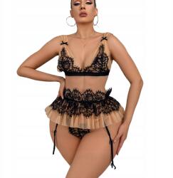  Szexi női szett, erotikus fehérnemű, melltartó, harisnyatartó övvel, Size S/L (39-NUM)