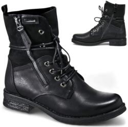 Evento Női Bélelt Bokacsizma, Size 39, fekete, cipzáras, velúr talpbetét (Evento 20BT35-3068)