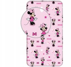 Jerry Fabrics Disney Minnie rózsaszín gumis lepedő, 90×200cm, 100% pamut (19071)