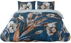 Matex Szatén ágyneműhuzat 160×200, virágos türkiz szürke, 100% pamut, 3 részes (Pościel 100% satyna bawełniana perkal)