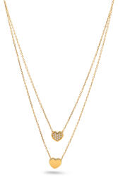Heratis Forever Dupla nyaklánc sima és cirkóniával díszített szívvel, 9 karátos sárga arany IZ31716HR