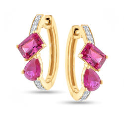 Heratis Forever Toi et Moi fülbevalók lab-grown rubinokkal, sárga arany, 14K IZLG1545