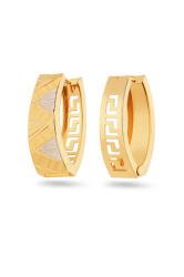 Heratis Forever Ovális fülbevaló gravírozott felülettel és kivágásokkal, kombinált arany, 9K IZ31706HR