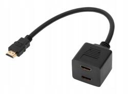 Cabletech HDMI adapter, dugó-2 x aljzat, 30cm kábelen (ZLA0791)
