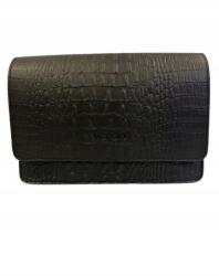 VERSO Női Postás Táska, fekete, természetes bőr, 23×7×15cm (4911)