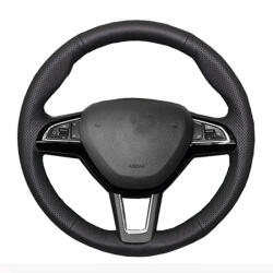 Skoda bőr kormányvédő - méretpontos, varrható kivitel Octavia Fabia Fabia Rapid (KVVW4)