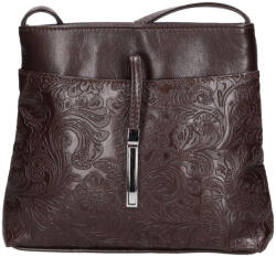 Karen D 099 barna virág rostbőr táska