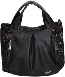 Karen 9512 fekete barna virág rostbőr táska
