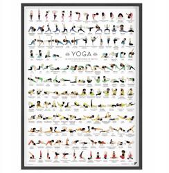 Follygraph Jóga poszter, 150 ászanával, színes, matt papír (YOG21A2)