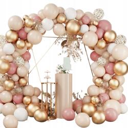 brokatove Lufik Boho Girlanda Arany, Rózsaszín, Pezsgőszínű Esküvőre, Elegáns Szett 105 db-os
