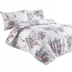 Darymex Szatén ágyneműhuzat, 160×200cm, fehér virágok, 3 részes (5904988405084)