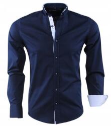 Carisma Férfi Ing, sötétkék, XXL, slim fit, kontrasztos gallér