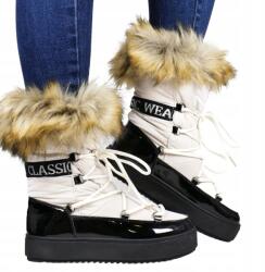  iTéli Hótaposó Cipő, Size 39, bézs, szőrmével, téli meleg (34630 BEŻOWE)