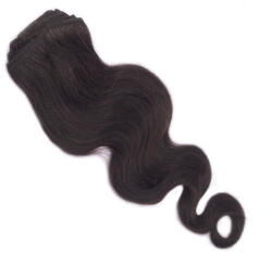 HairExtensionShop Csatos Hullámos Emberi Póthaj Standard Natúr Barna Színben 40cm Body Wave (Szín #2) (RCBW402)