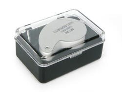 Verk Group Ékszertartó zseb nagyító, 40x nagyítás, 25mm, 2 LED