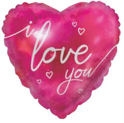 Mezőfi Team Kft Fólia lufi, szív, I love You, pink, 40 cm