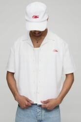 Boohooman fehér rövid ujjú ing, piros hímzéssel, Size M