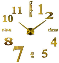 WPOWER Csináld magad DIY 3D falióra 120x120cm, arany (SUNS0018-GO)