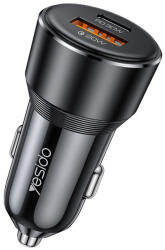 YESIDO Y64 autós gyorstöltő - 50W, PD 30W + USB 20W, alumínium ház