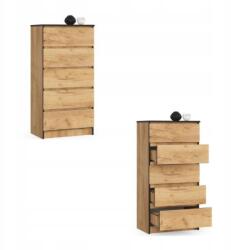 AKORD K60 Komód, 5 fiókos, 121cm magas, 60cm széles, 40cm mély (OP0LK-6CRA004)