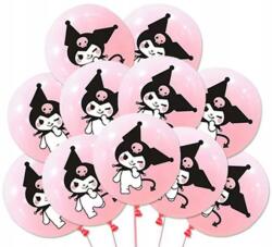 brokatove Kuromi Szülinapi Lufi dekoráció szett, latex lufi, púderrózsaszín, 20db