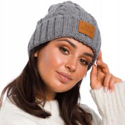 BeWear Női Téli Sapka, univerzális, BeWear, 100% akril, szürke