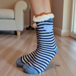 Ollike Női zoknimamusz - csíkos szívecskés mintával Kék, 35-38 108476