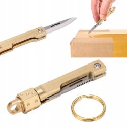  Mini Zsebkés, taktikai, összecsukható, kulcstartó, rozsdamentes acél, sárgaréz (2718220061111)