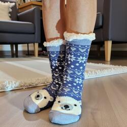 Ollike Női zoknimamusz - hópihés-macika mintával Kék, 35-38 108463